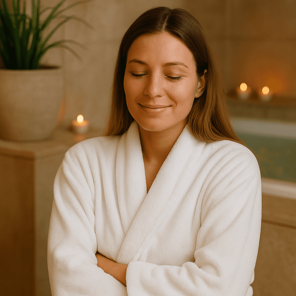 Bezoekers die ontspannen in een wellness spa